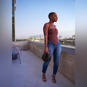 Lioness Brown Corset Top